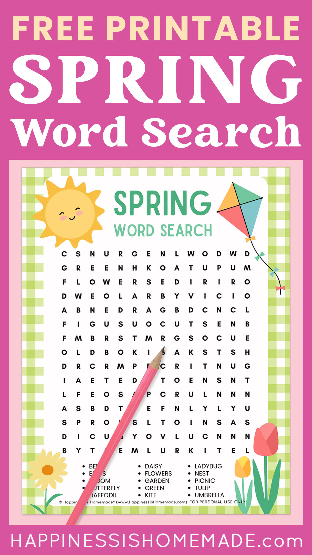 Spring Word Search Printable Adult