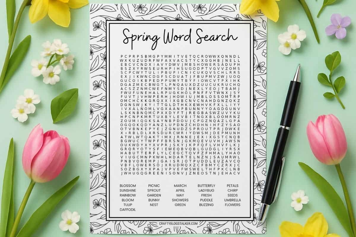 free printable spring word search the crafty blog stalker