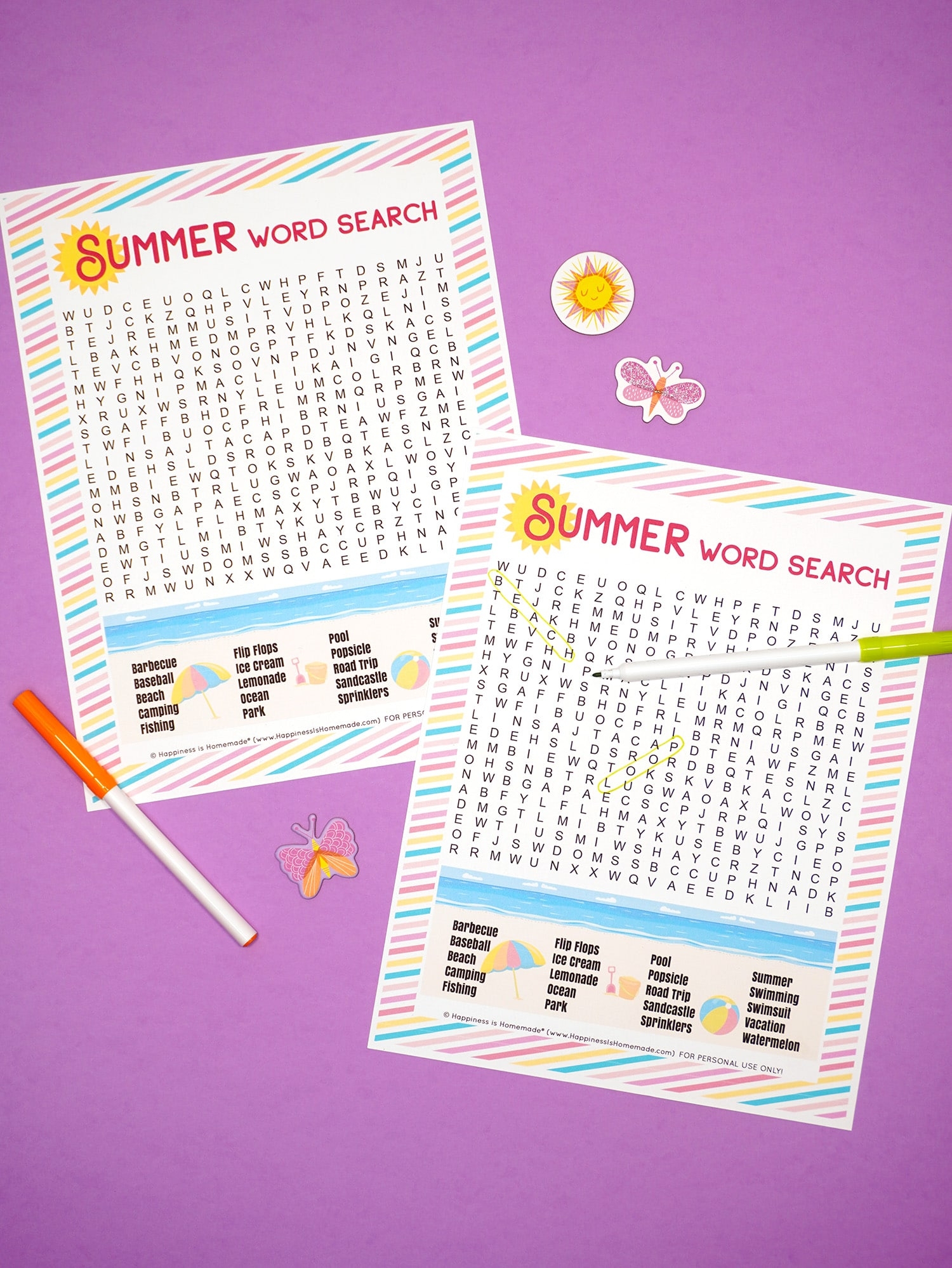 Summer Word Searches Printable Free