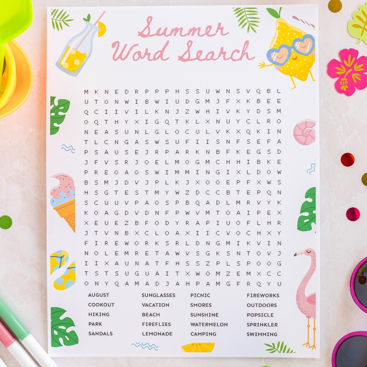 Free Printable Summer Word Search Puzzles Play Party Plan Free Printable Summer Word Search Puzzles Play Party Plan