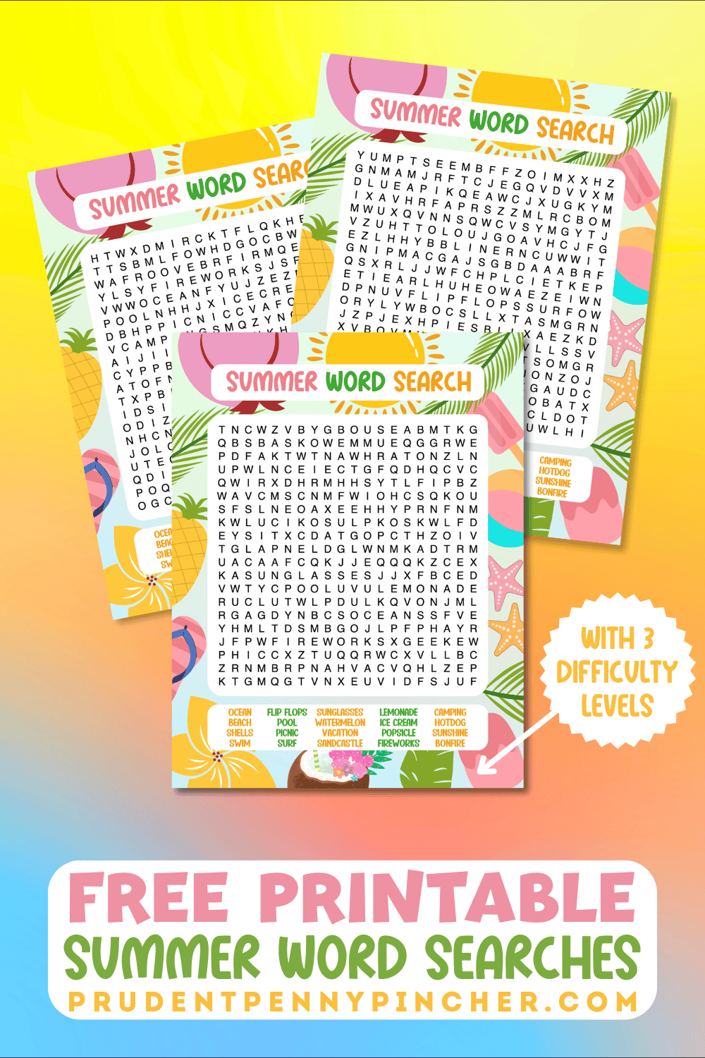 Free Printable Summer Word Searches Prudent Penny Pincher