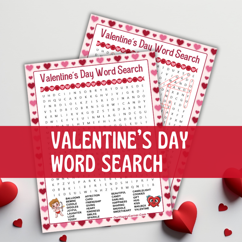 Free Printable Valentine s Day Word Search Puzzles Our Happy Corner