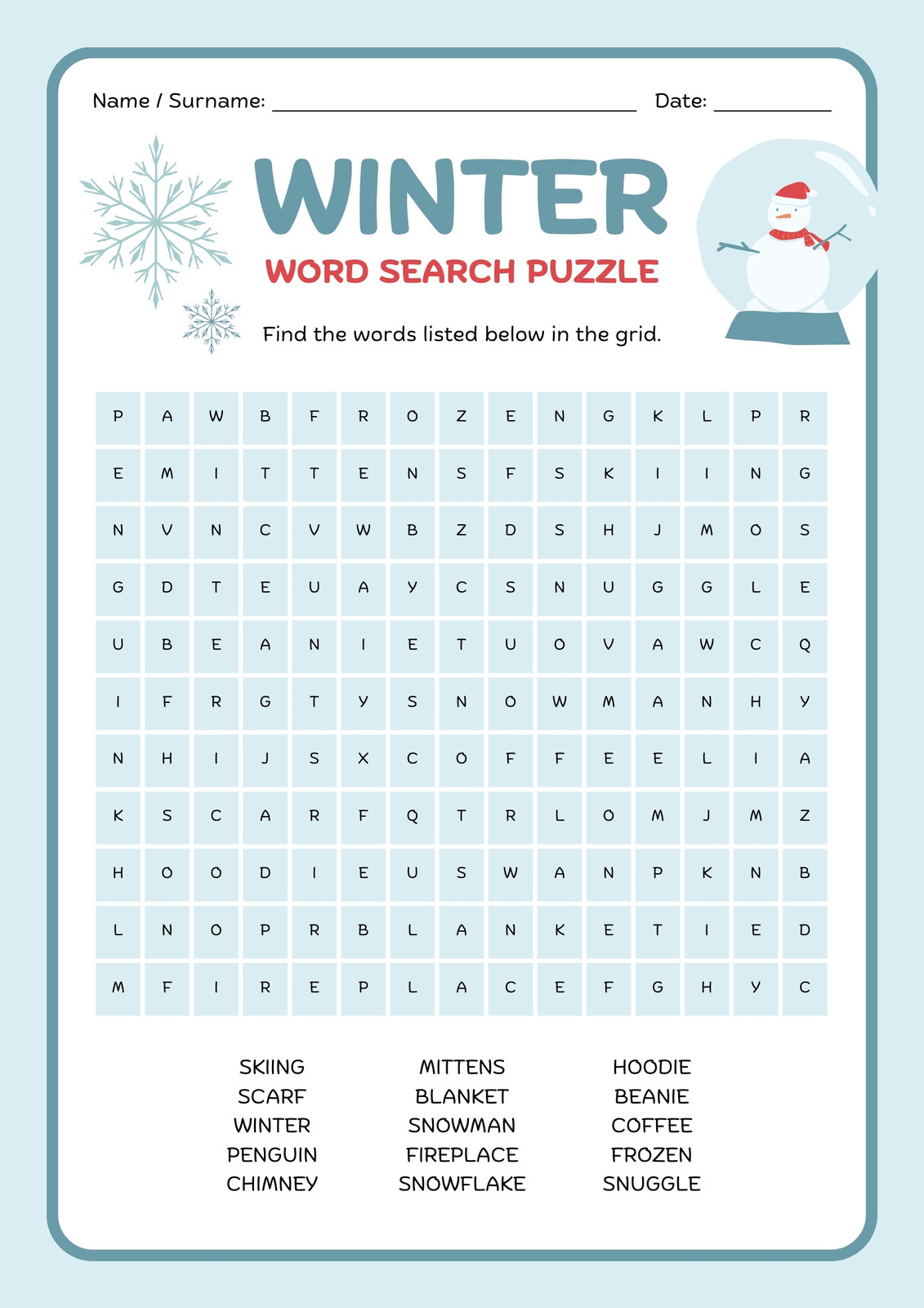 free printable word search worksheet templates canva