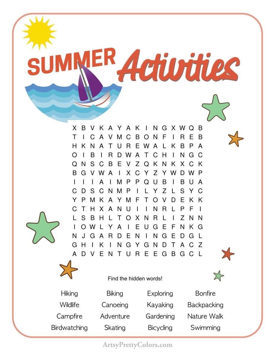 Free Summer Word Search Printables Seasonal Fun Artsy Pretty Colors