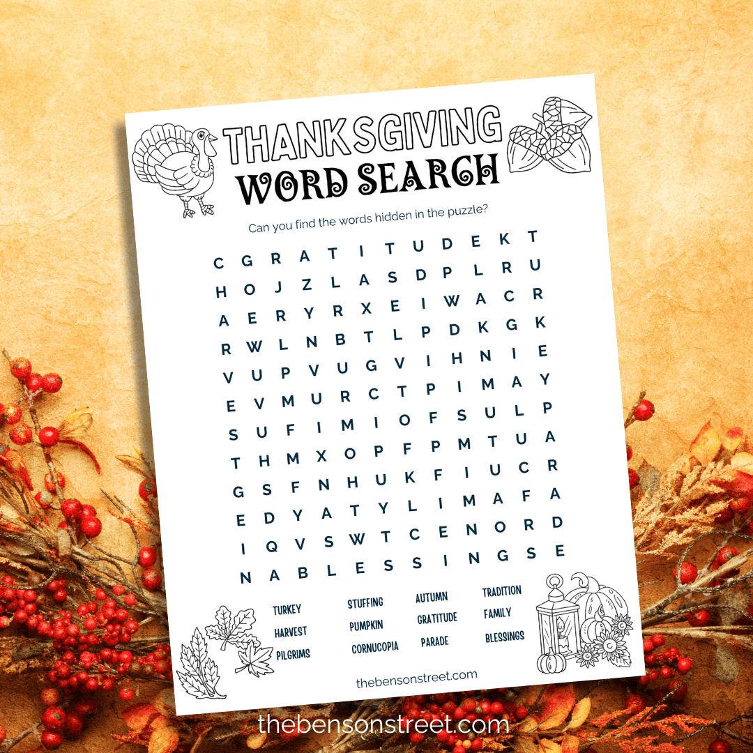 October Word Search Printable For Adults