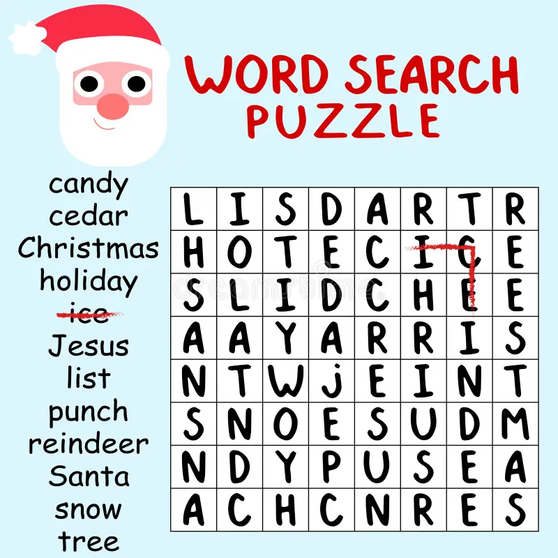 Funny Word Search Puzzle Stock Vector Illustration Stock Vector Illustration Of Christmas Difficult 205784513