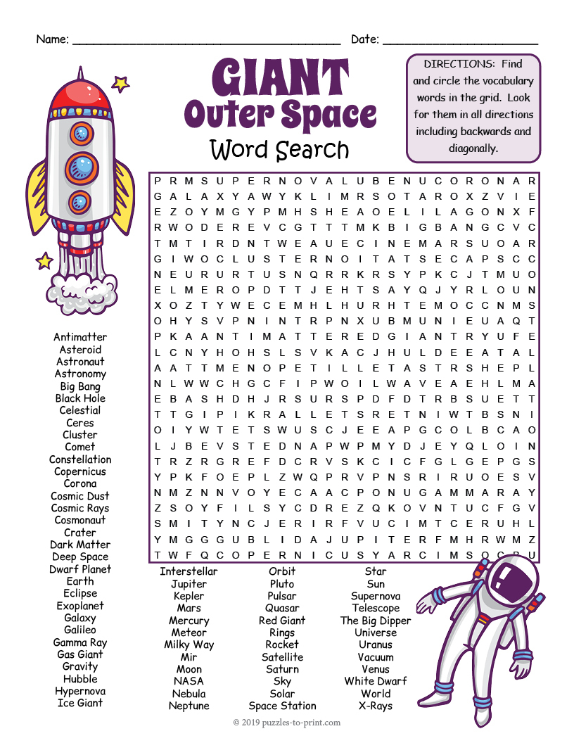 Big Word Search Printable