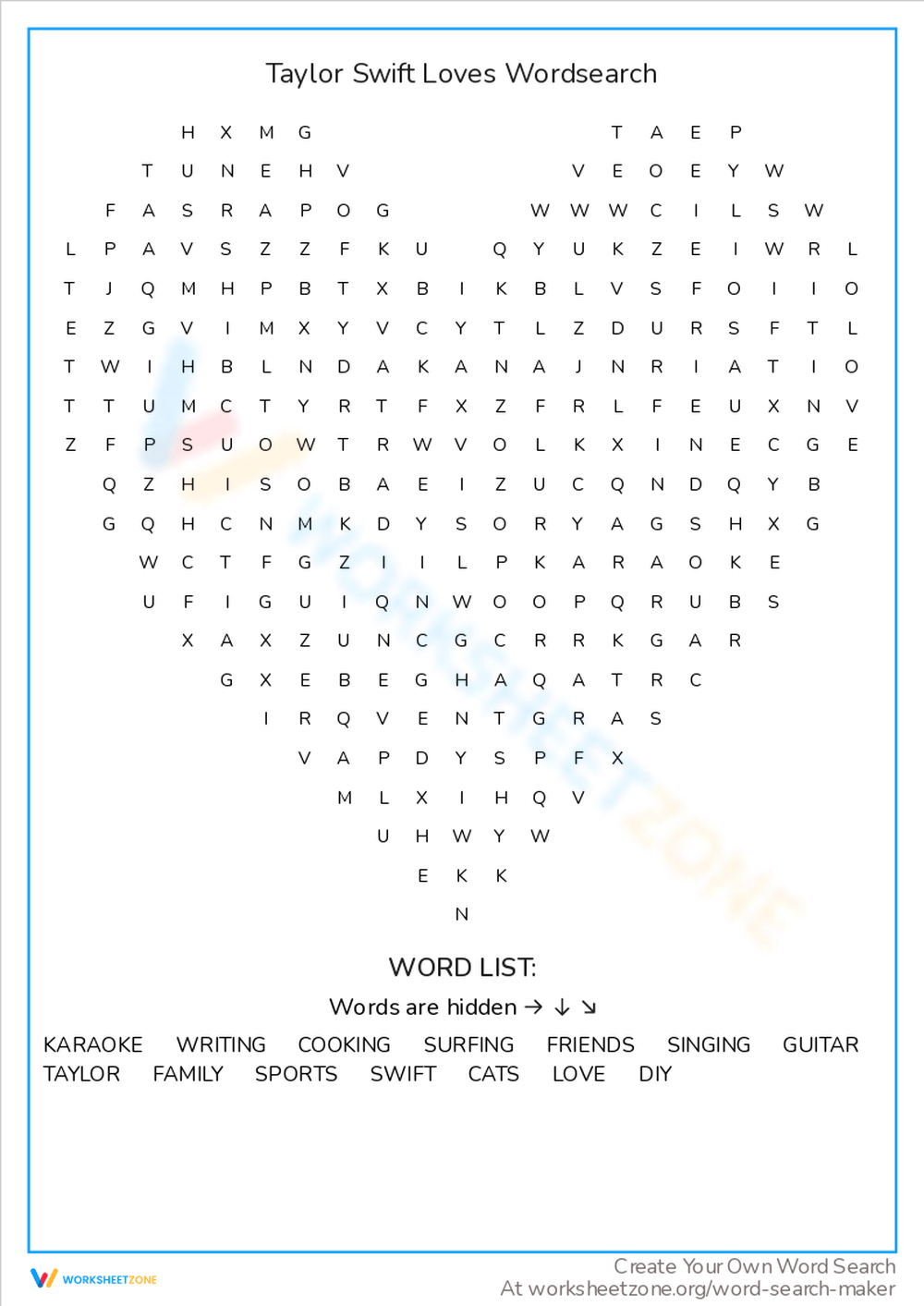 Grade 4 Music Word Search