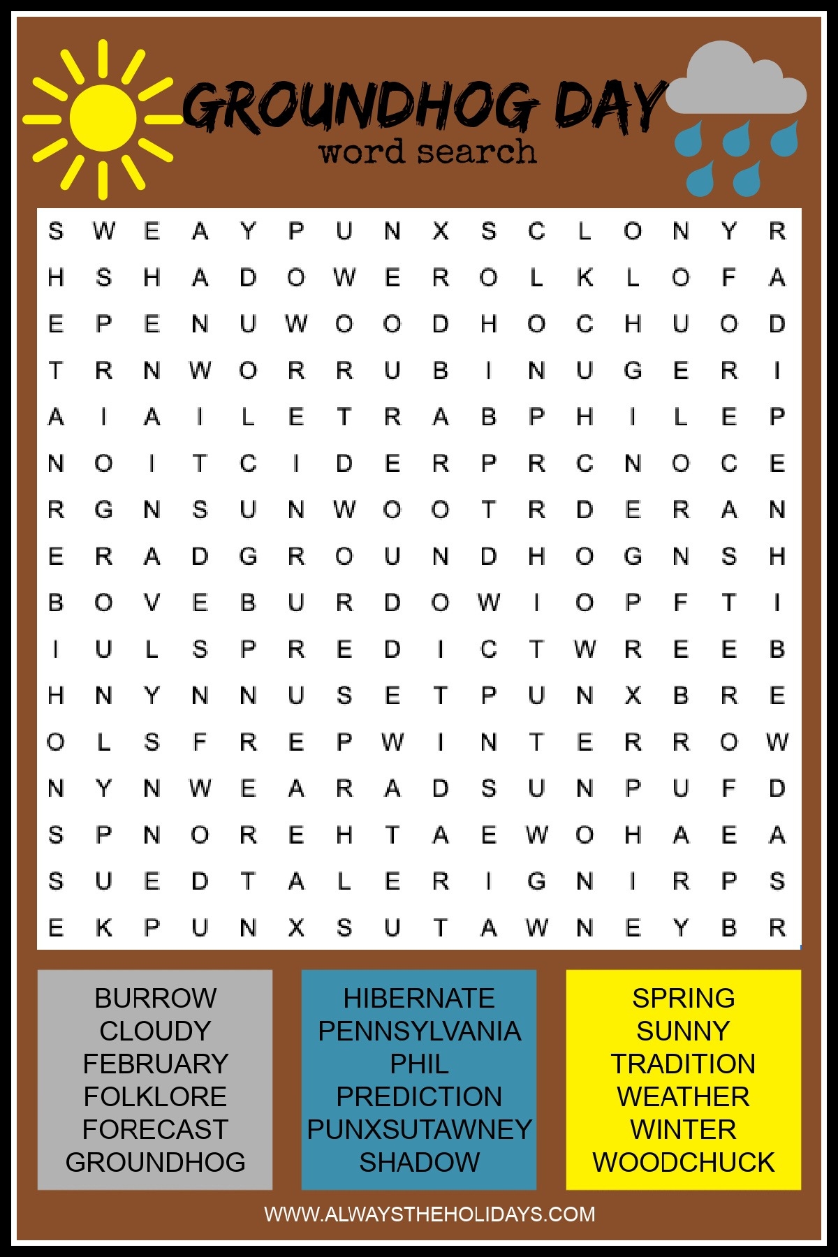 Word Search Big Print Printable