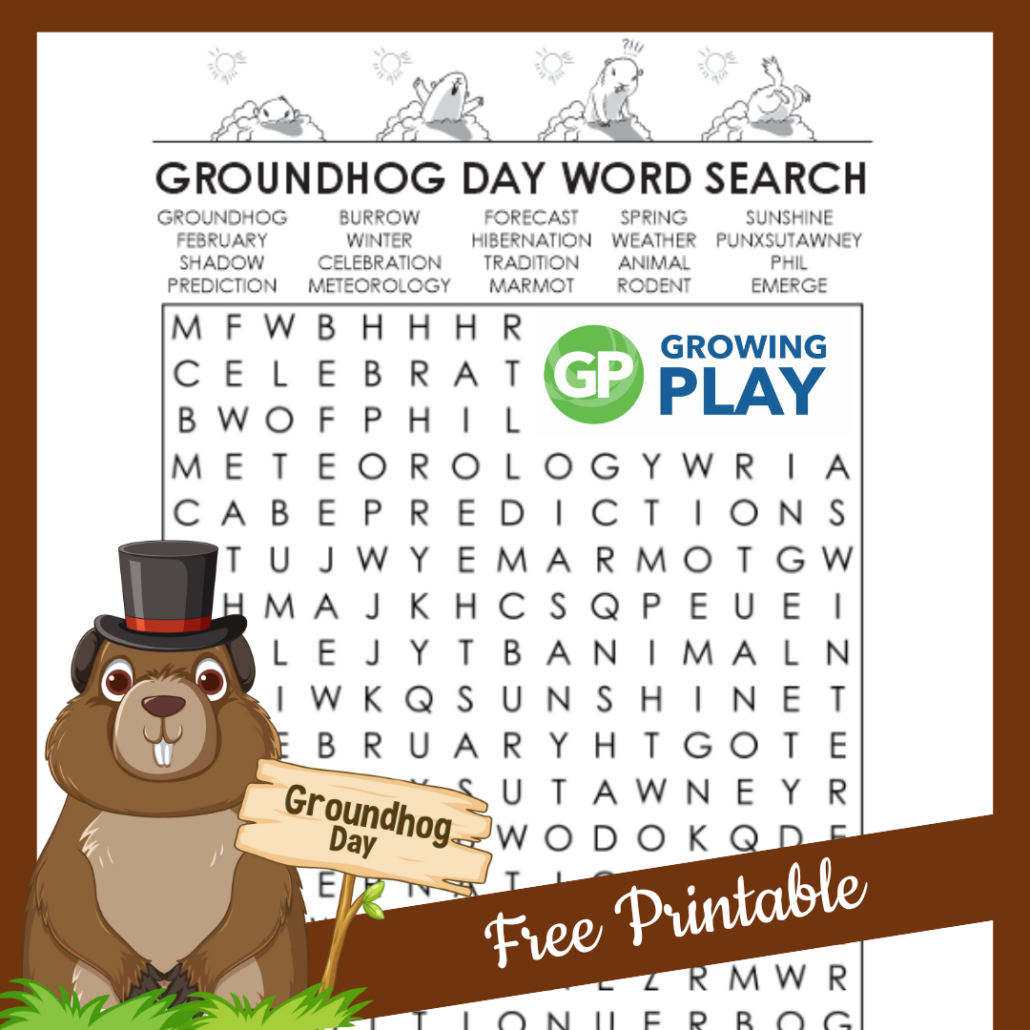 Groundhog Word Search Printable