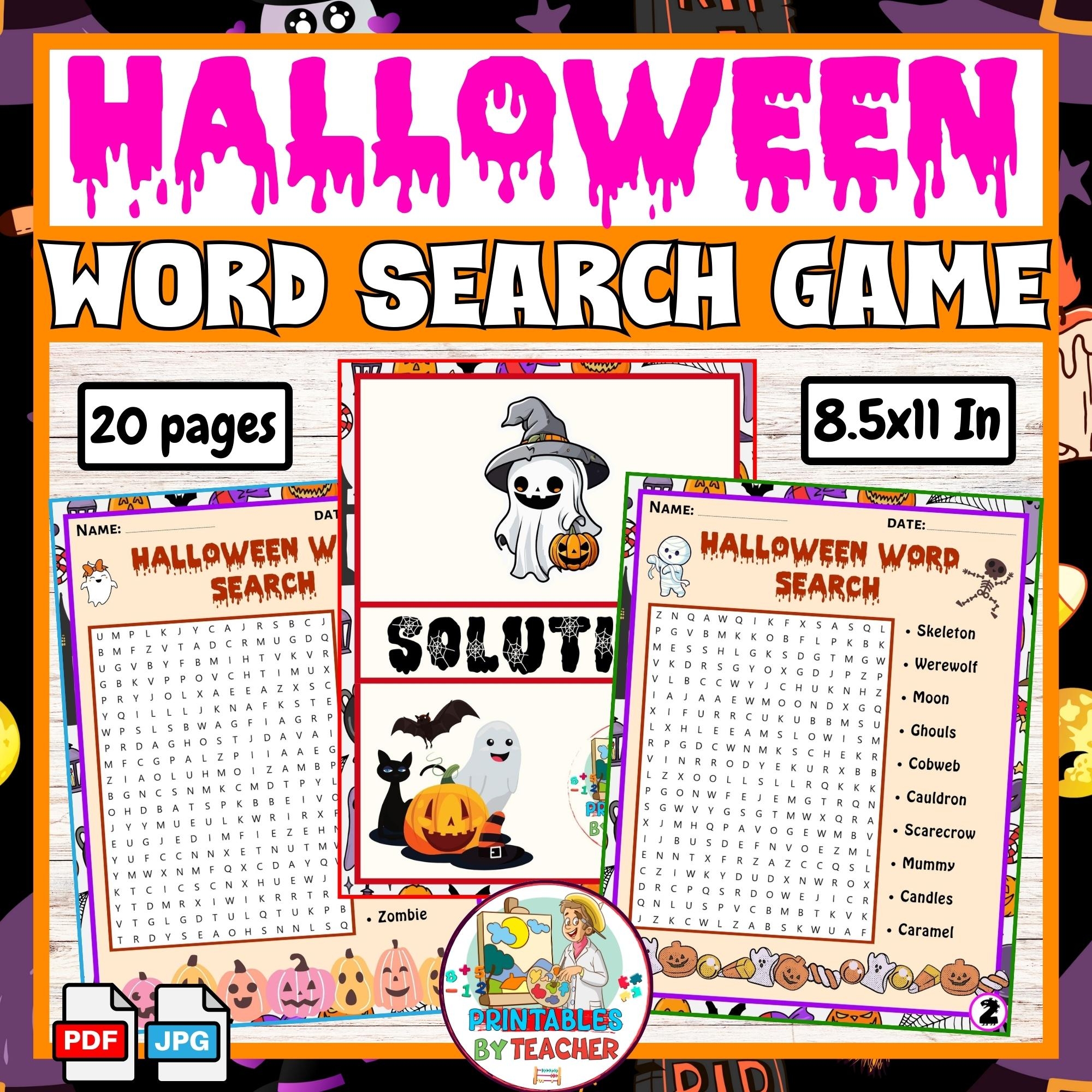 Halloween Activities Halloween Word Search Game October Fall Worksheets K 2 Made By Teachers