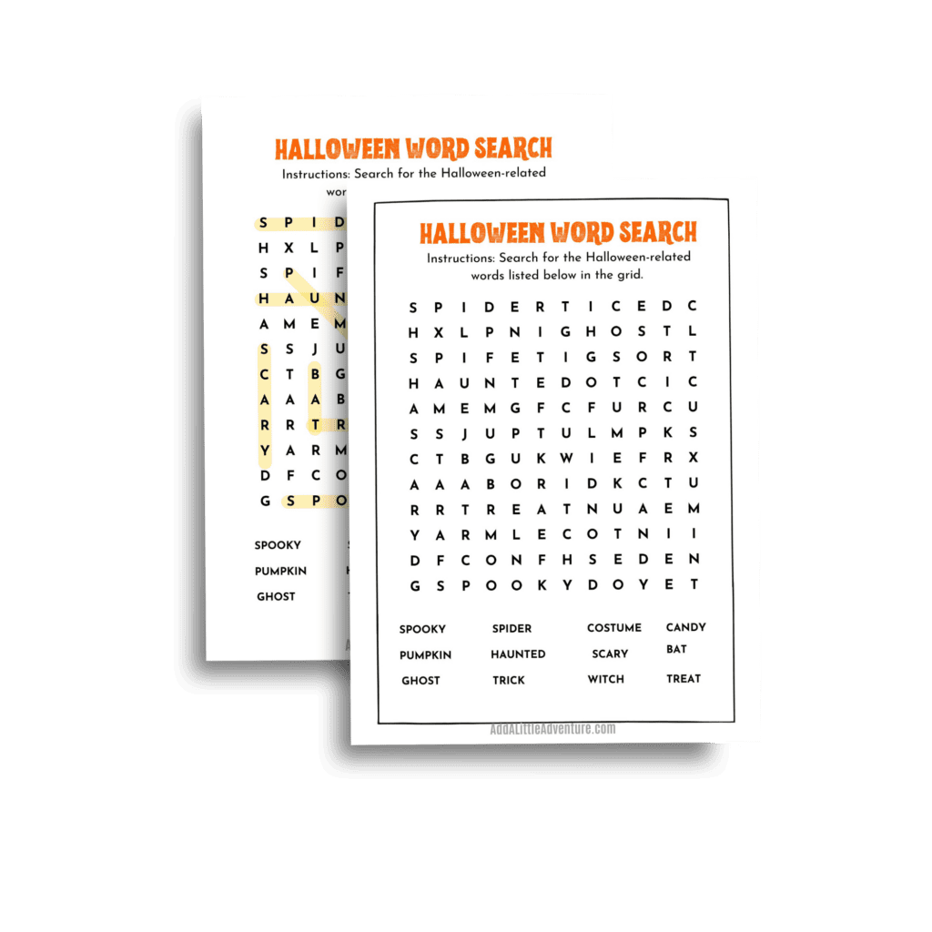 Halloween Word Search Free Printable Add A Little Adventure
