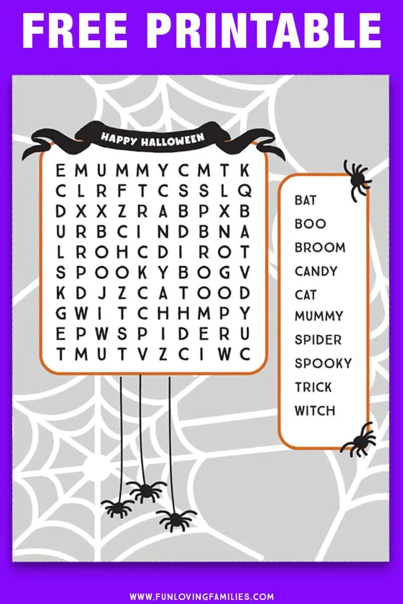 Halloween Word Search Printables Fun Loving Families Halloween Word Search Printables Fun Loving Families