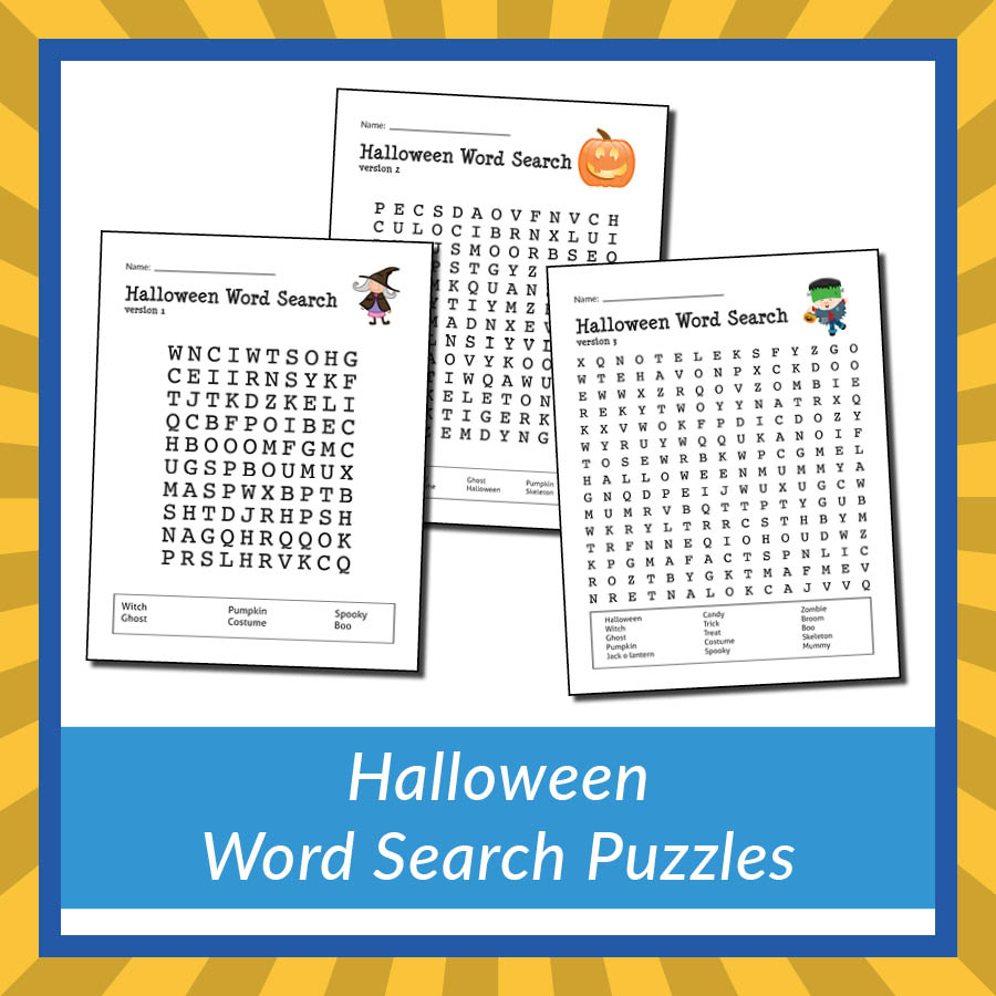 Halloween Word Search Puzzles Gift Of Curiosity