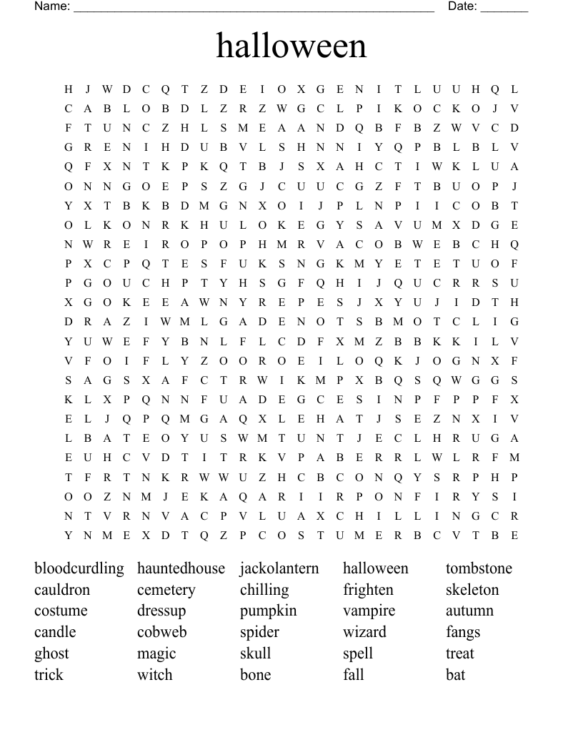 HALLOWEEN Word Search WordMint