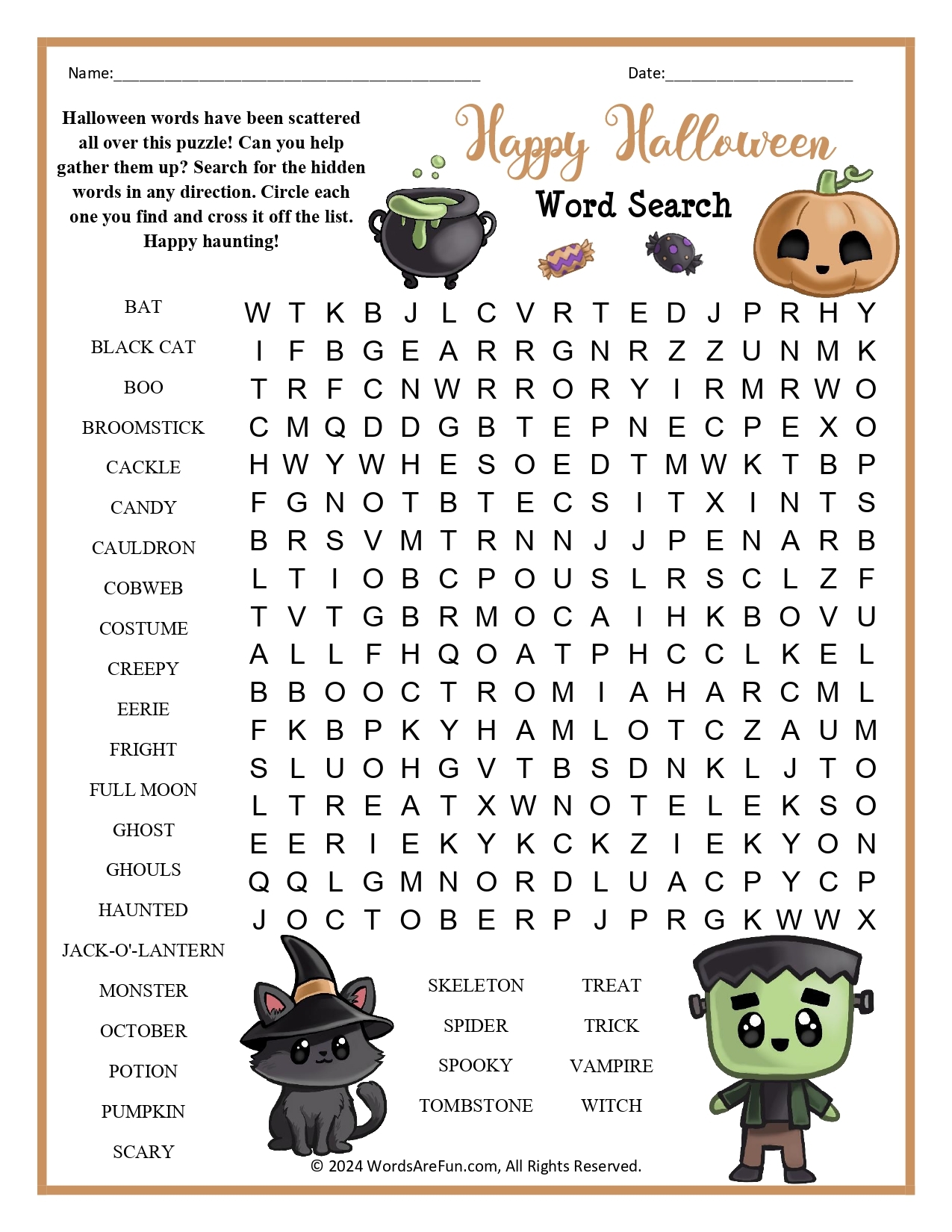 Happy Halloween Word Search Happy Halloween Word Search