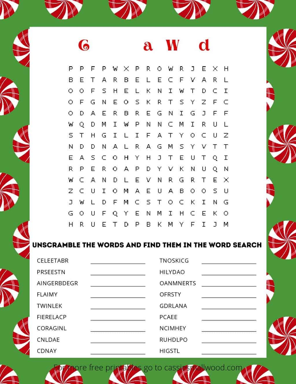 Hard Christmas Word Searches
