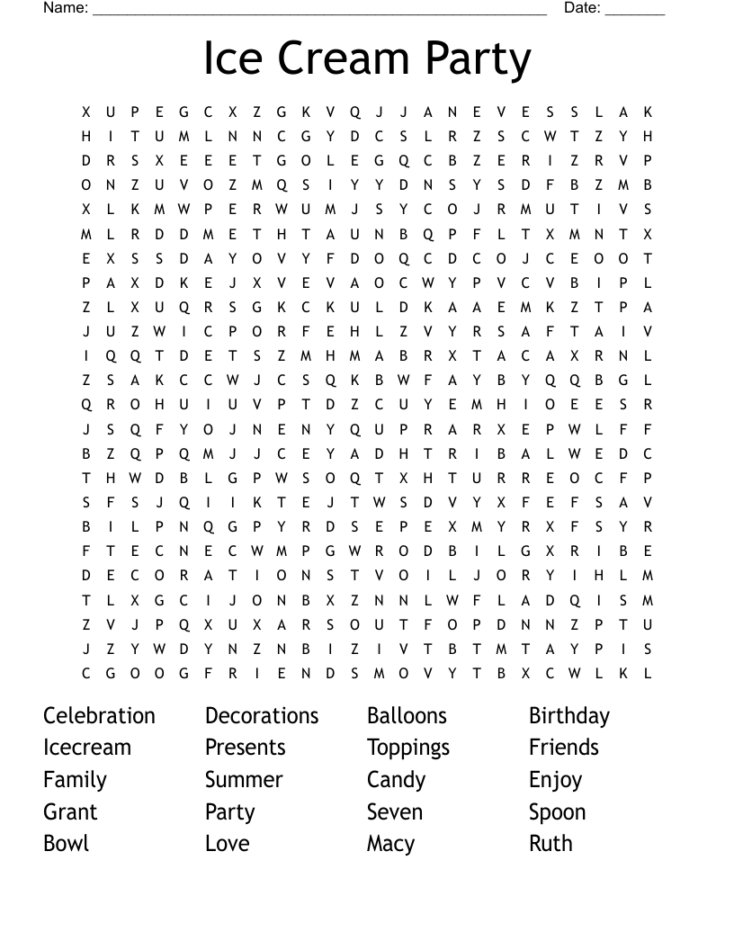 Big Print Word Search Printable