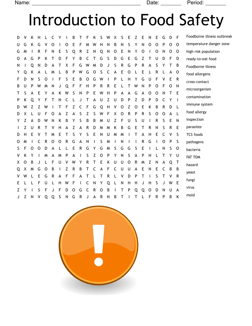 Introduction To Food Safety Word Search WordMint Introduction To Food Safety Word Search WordMint