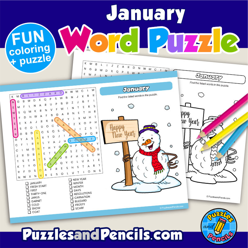 January Word Search Puzzle Activity Page Wordsearch Made By Teachers January Word Search Puzzle Activity Page Wordsearch Made By Teachers
