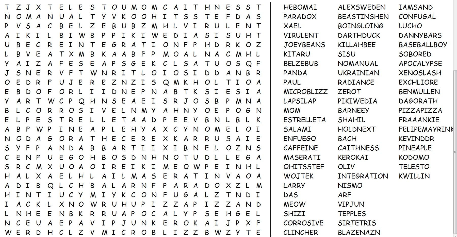 Jumbo Word Search Printable Worksheets Library