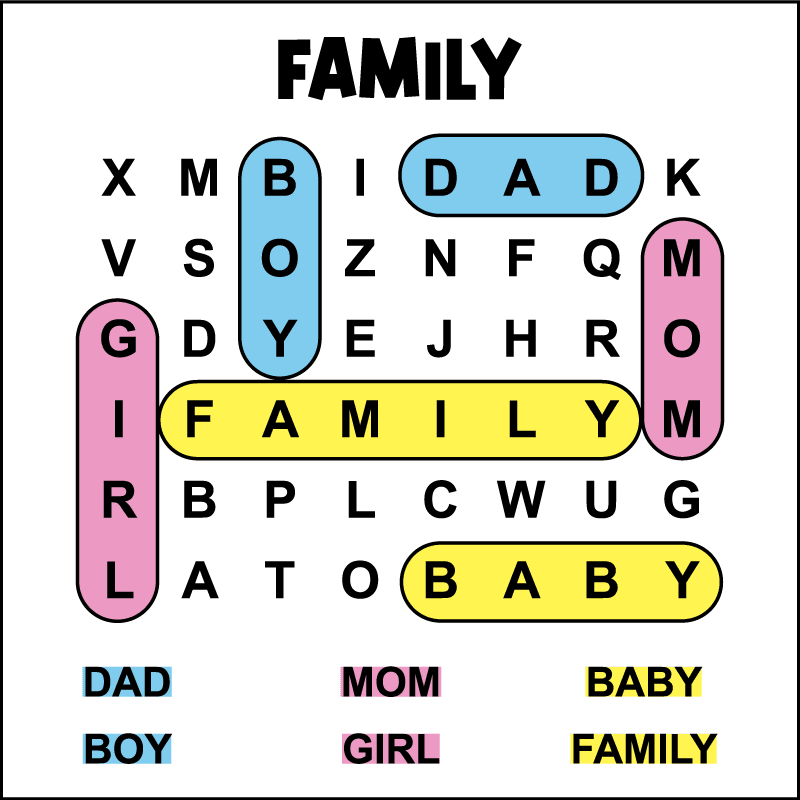 Word Search Printable For Kindergarten