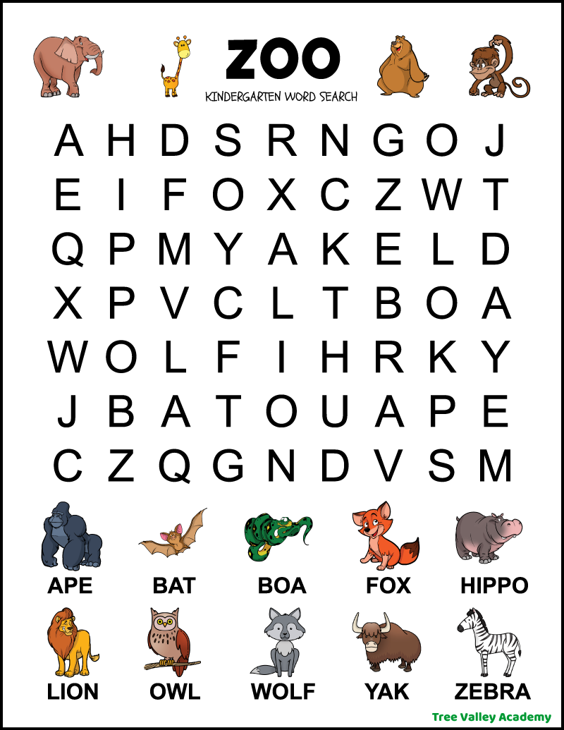 Free Printable Word Search For 1st Graders Free Printable Word Search For 1st Graders