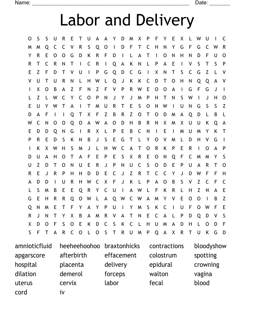 Word Search Labor Day