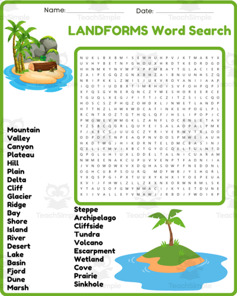 Geography Terms Word Search