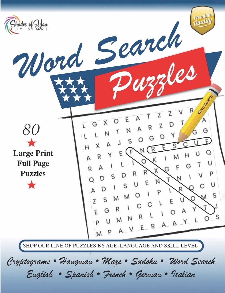 Large Print English Word Search Puzzles Digital Printable Download EBay