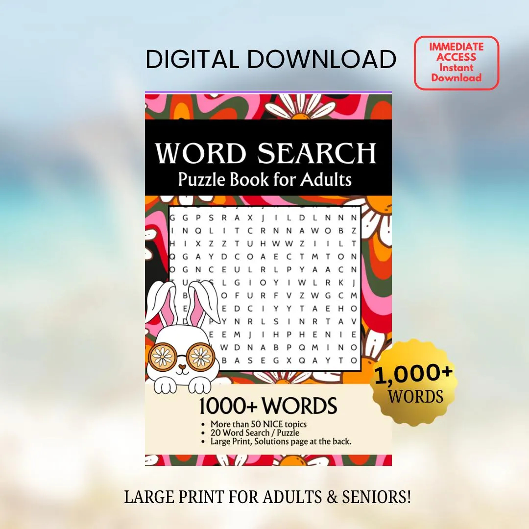 Large Print WORD SEARCH Puzzle Book For Adults And Seniors Stress Relief Brain Teaser Digital Download Printable Etsy Large Print WORD SEARCH Puzzle Book For Adults And Seniors Stress Relief Brain Teaser Digital Download Printable Etsy