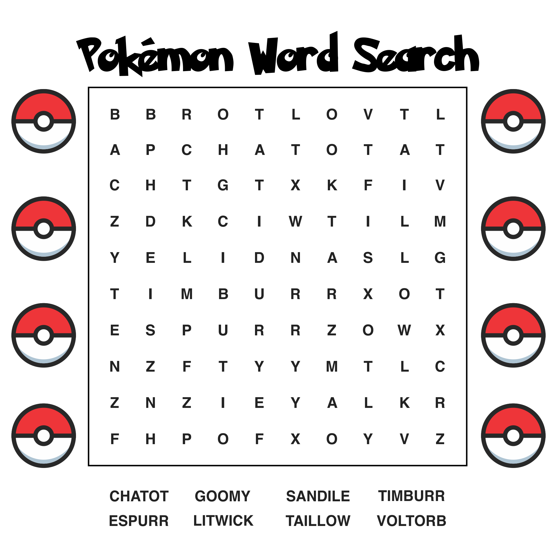 Legendary Pokemon Word Search WordMint Worksheets Library