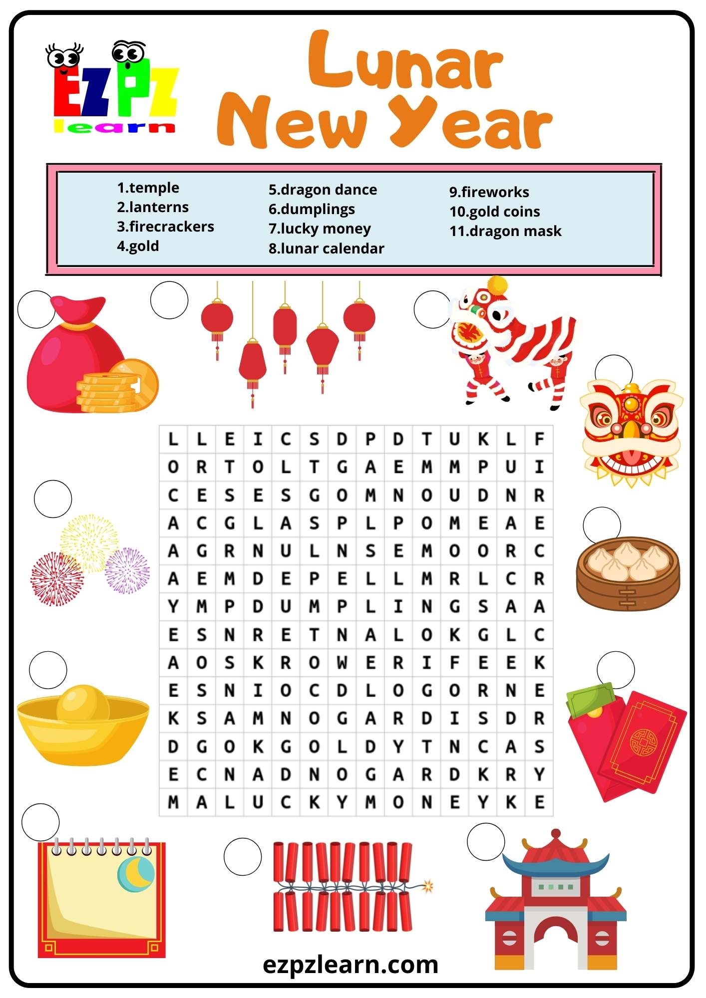 Lunar Chinese New Year Word Search Ezpzlearn Lunar Chinese New Year Word Search Ezpzlearn