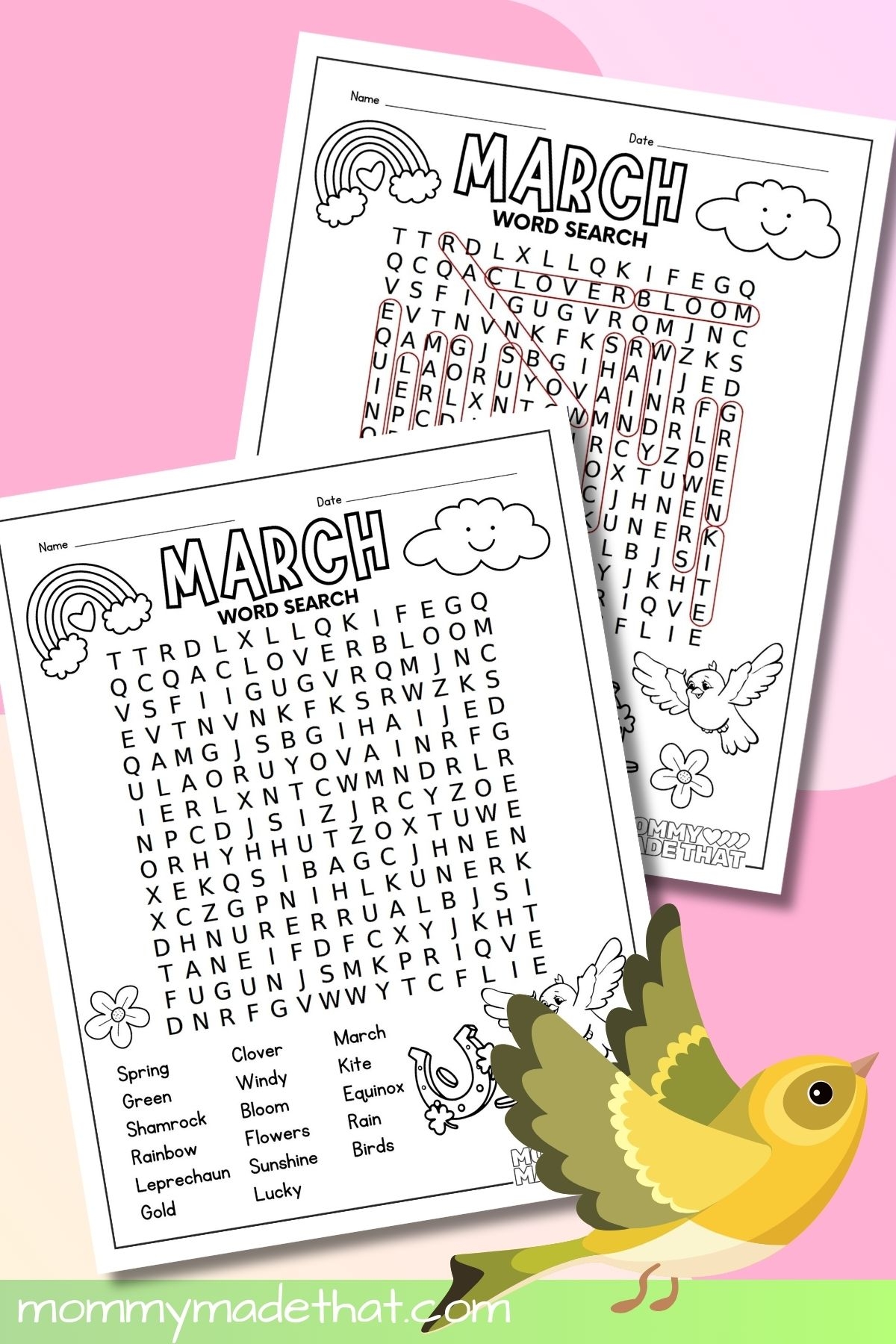Spring Word Search Printable Large Print