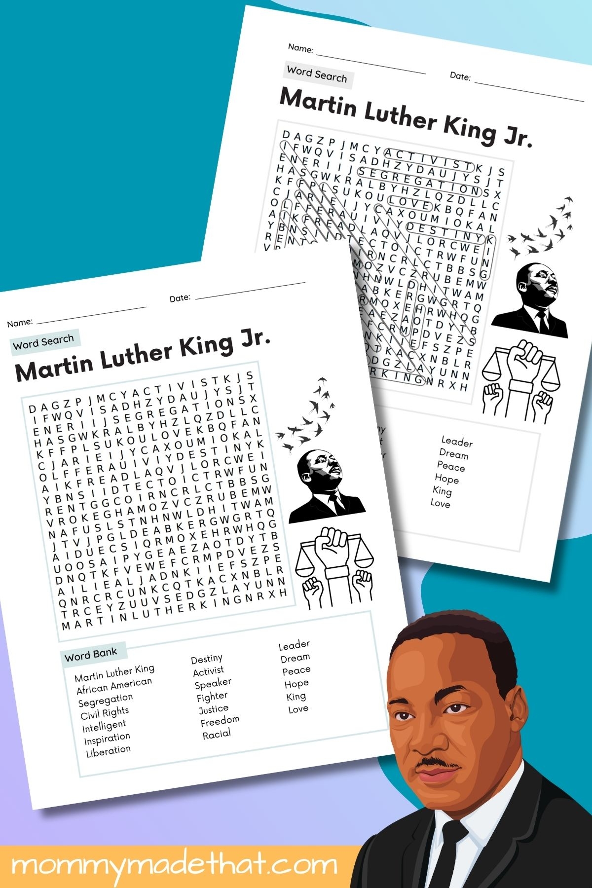 Word Search Martin Luther King