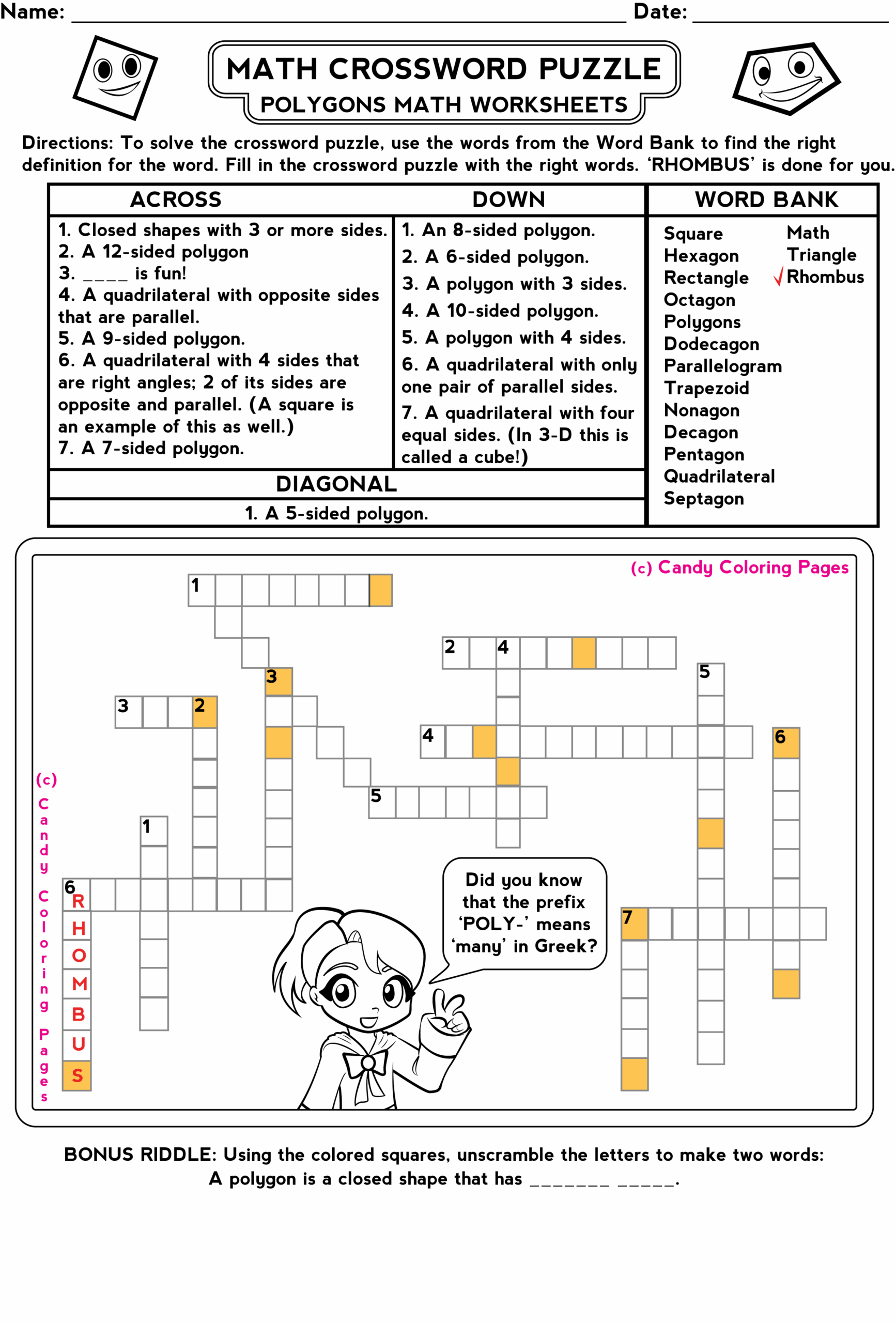 Math Puzzle Free Printable Worksheets Worksheets Library