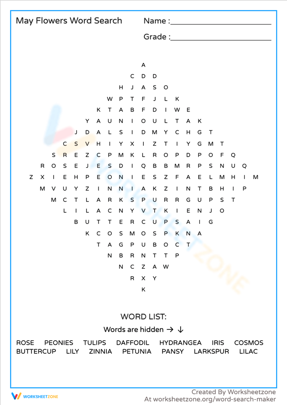 May Word Search Printable