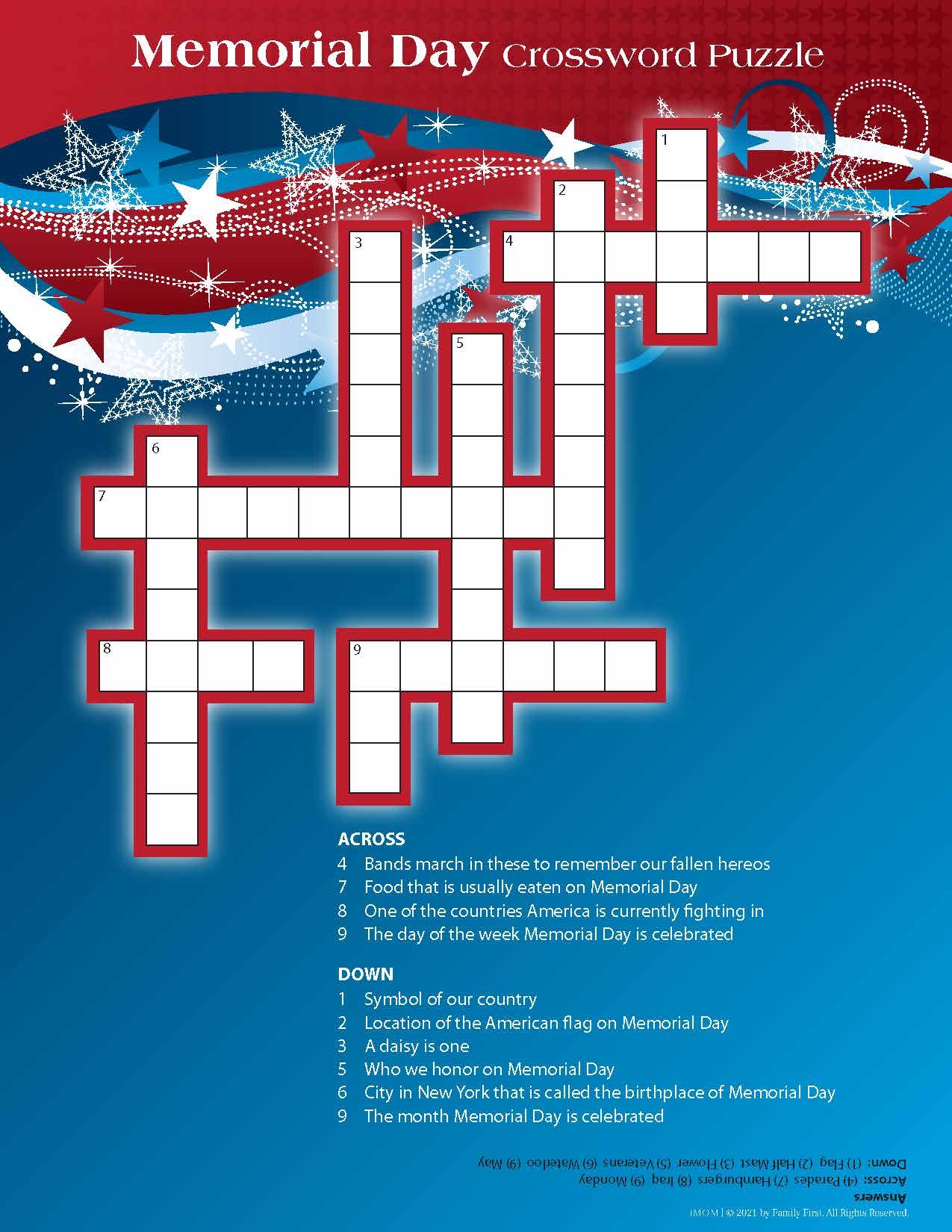 Memorial Day Word Search Printable Free