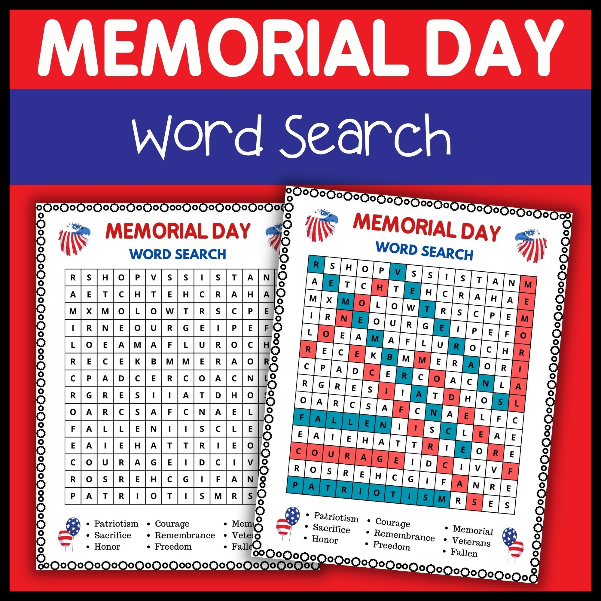 Memorial Day Word Search Puzzle NO PREP Worksheets Activity Puzzles Made By Teachers Memorial Day Word Search Puzzle NO PREP Worksheets Activity Puzzles Made By Teachers