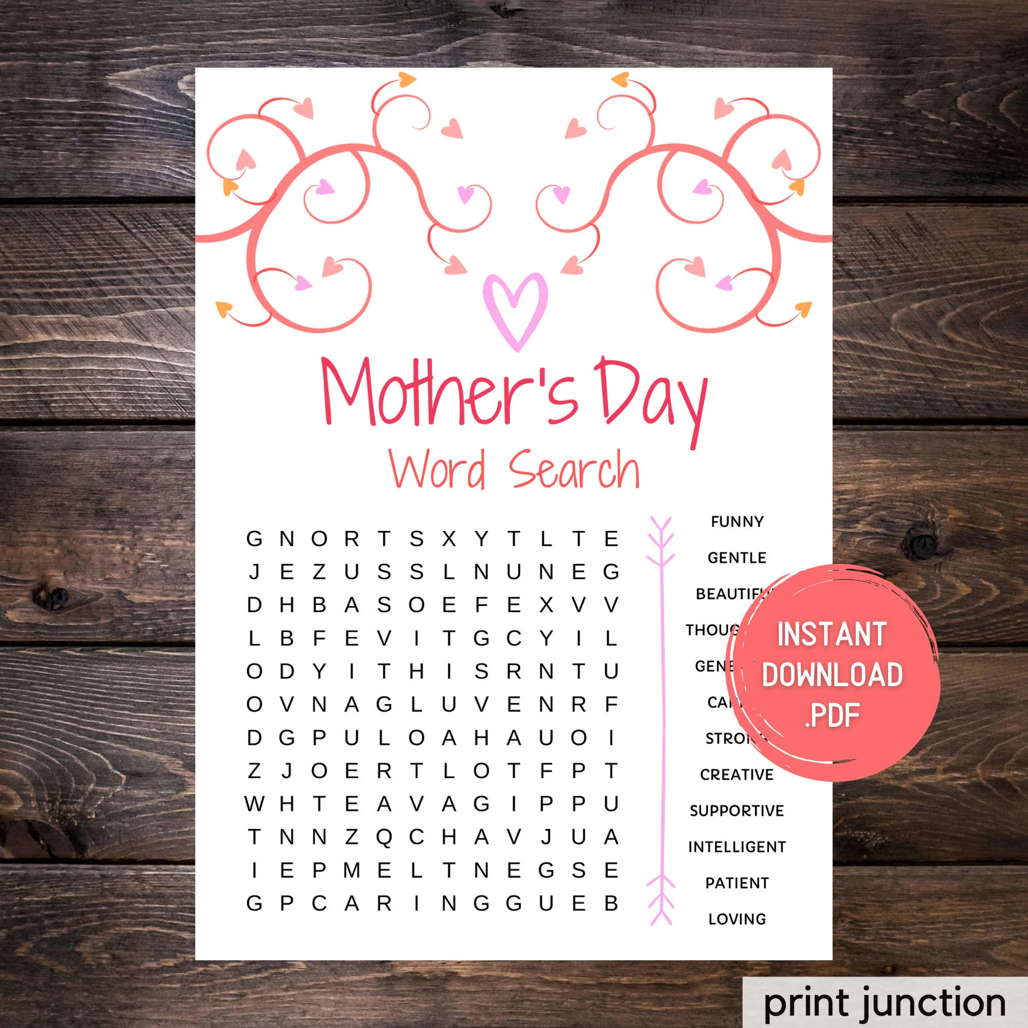 Mother s Day Game Printable Mother s Day Word Search Mothers Day Activities Games To Play With Mom On Mothers Day Instant Download Etsy