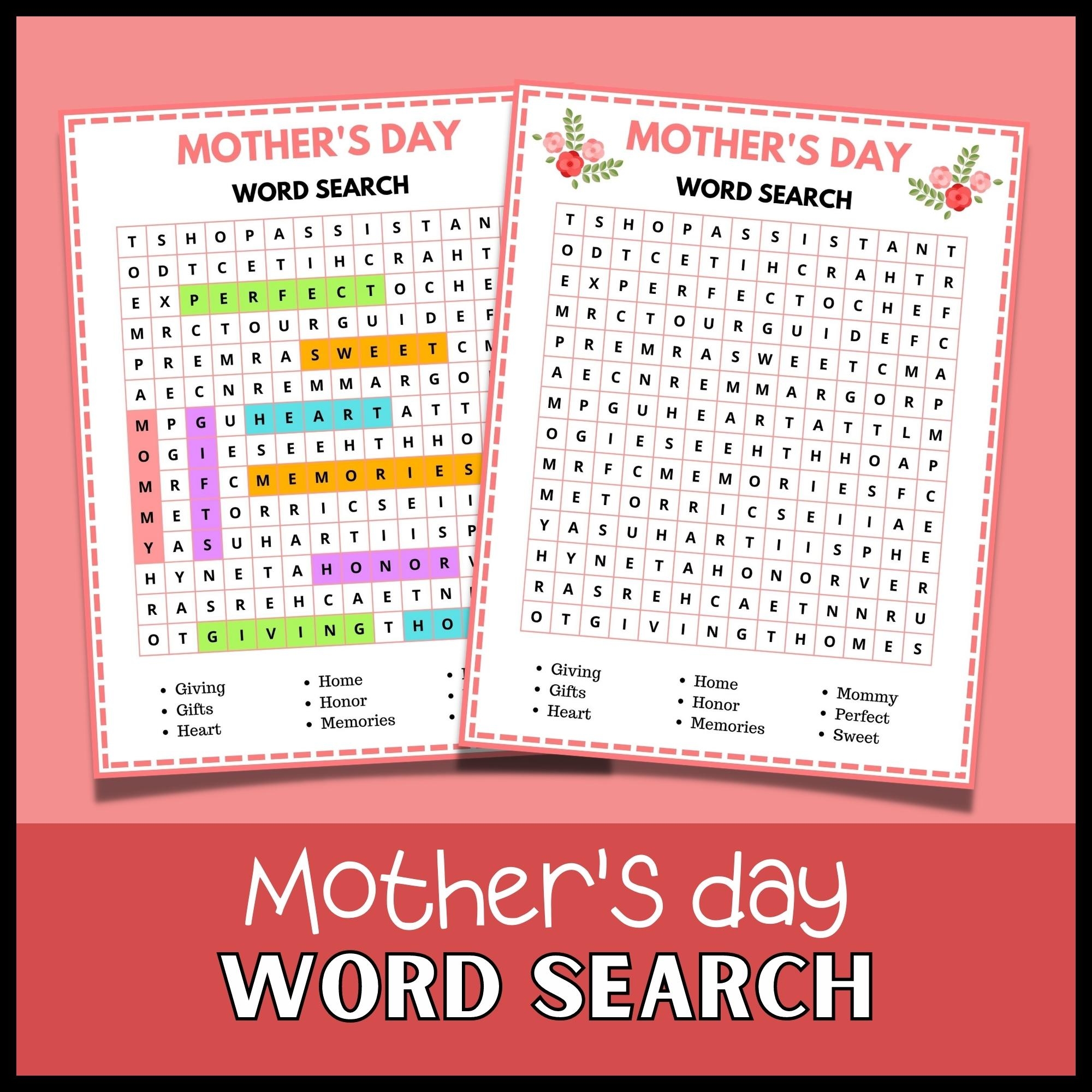 Mother s Day Word Search Activity May Word Search Puzzles Happy Mother s Day Sheets Made By Teachers