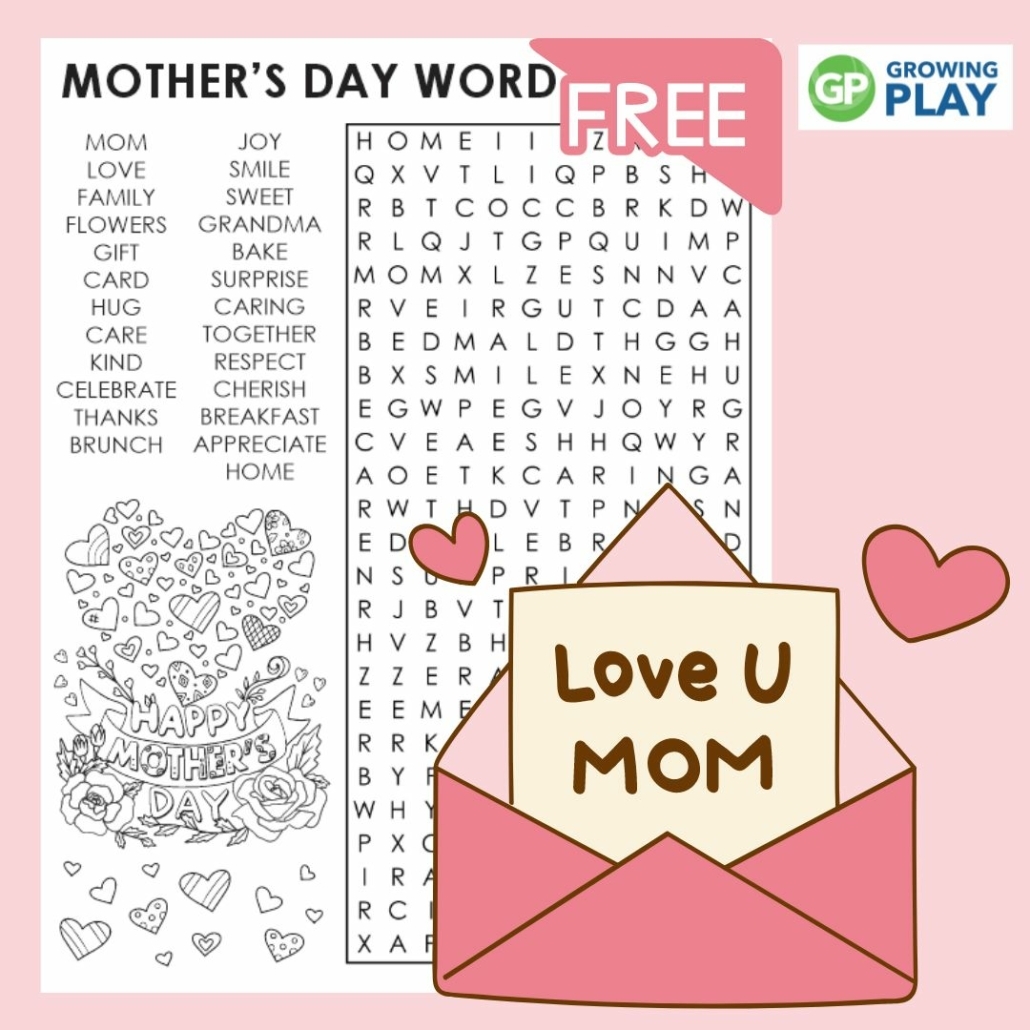 Large Print Mothers Day Word Search
