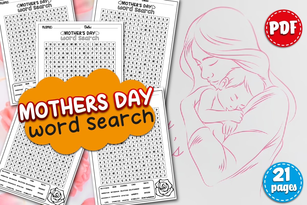 Mother s Day Word Search Puzzle Worksheet Activity For Kids