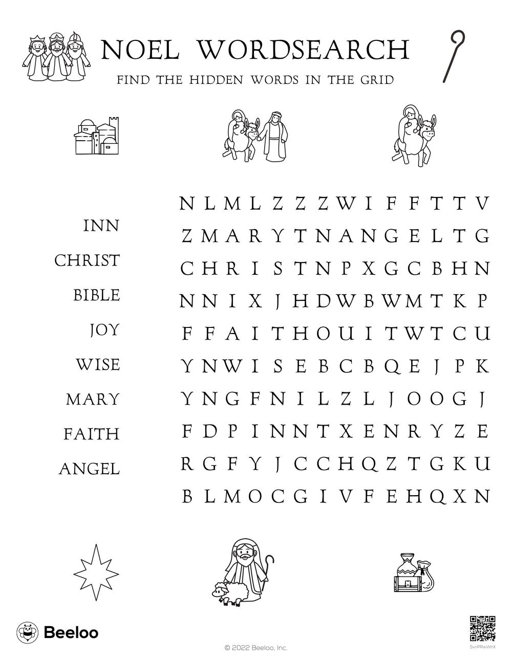 Religious Christmas Word Search Puzzles