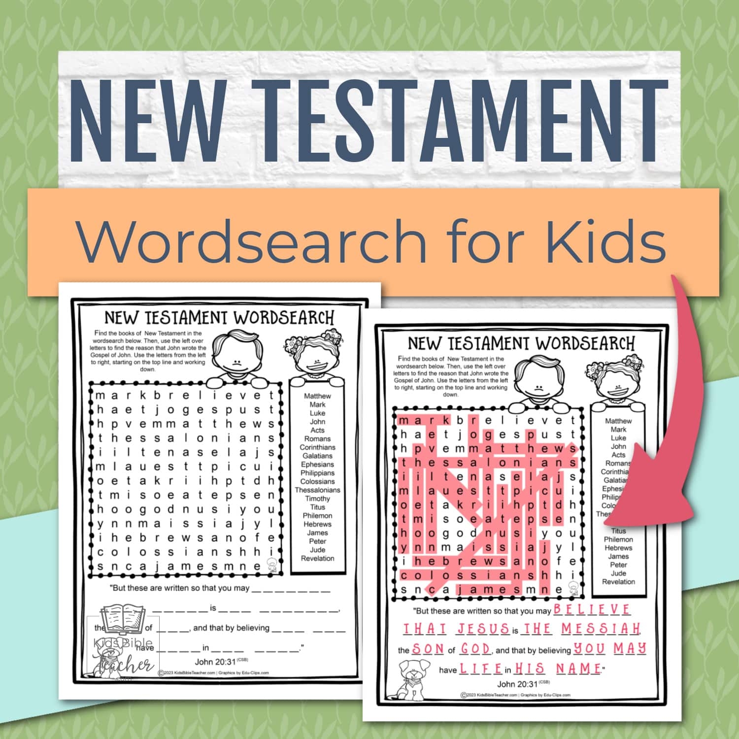 New Testament Wordsearch Activity Page Kids Bible Teacher New Testament Wordsearch Activity Page Kids Bible Teacher
