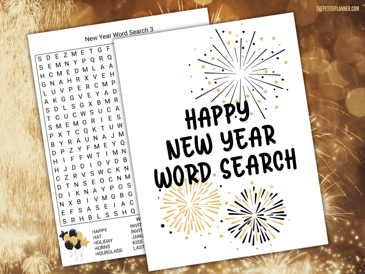 New Year's Eve Word Search Printable