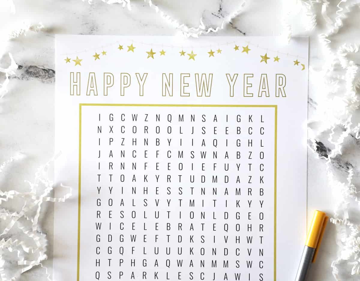 New Year s Eve Word Search Pretty Providence