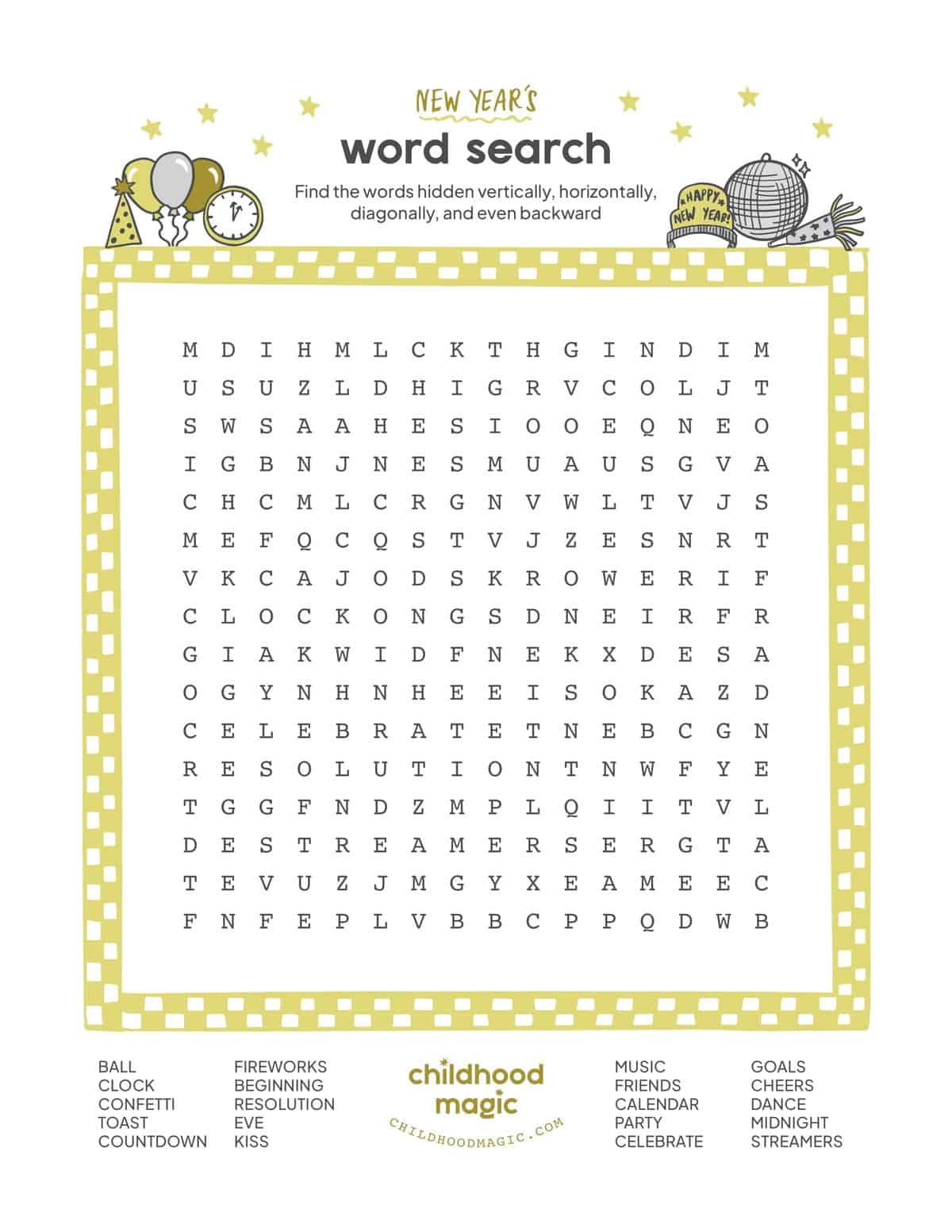 New Year Word Search Puzzles Free Printable New Year Word Search Puzzles Free Printable