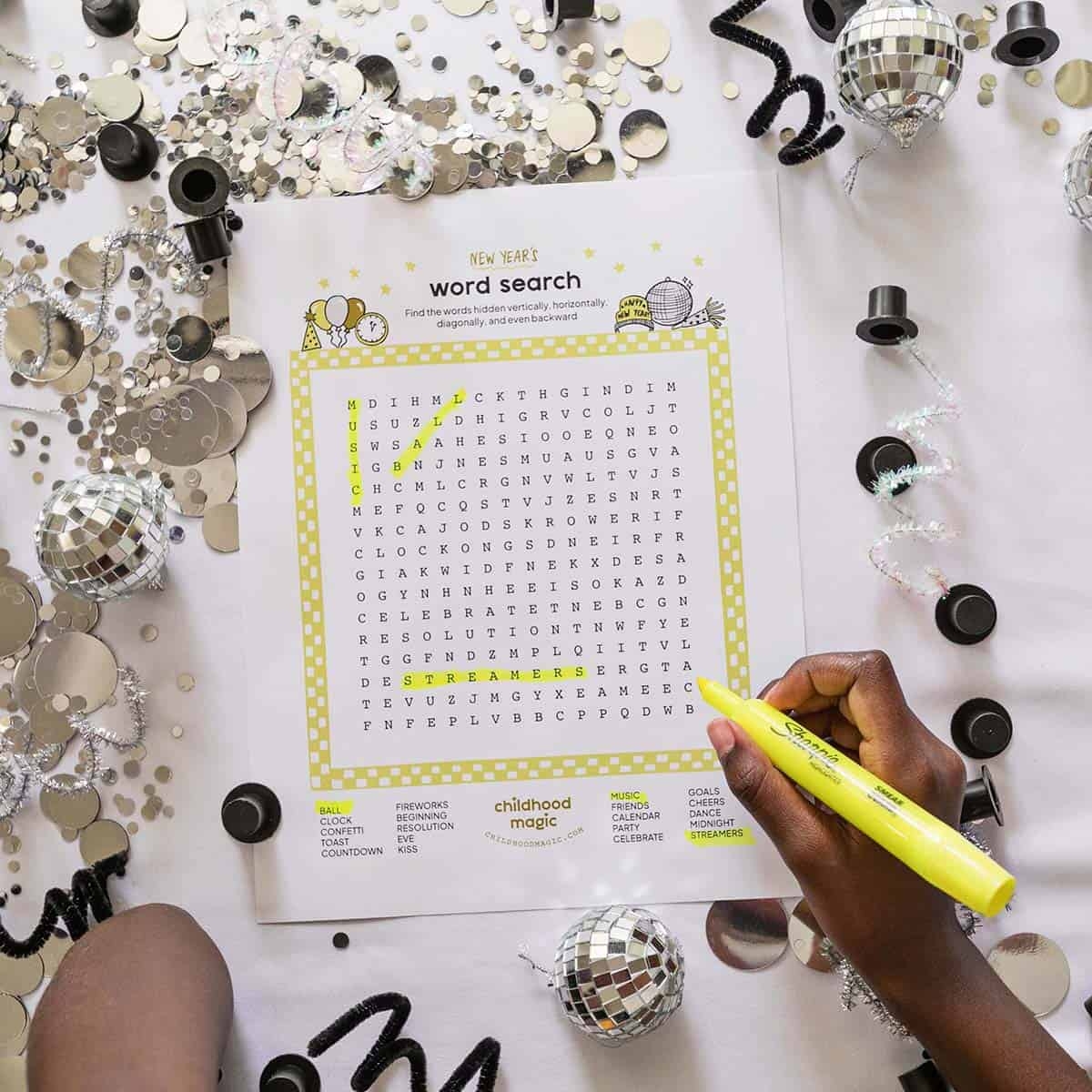 New Year s Word Search Childhood Magic New Year s Word Search Childhood Magic