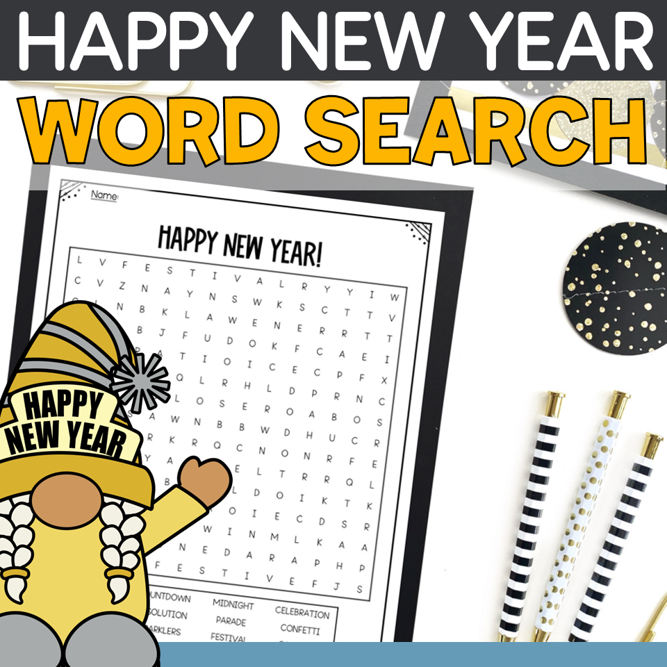 Free Printable New Year's Word Search
